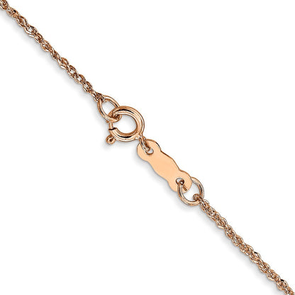 14K Rose Gold 16 inch 1.10mm Ropa Chain Necklace