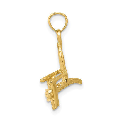 14k Yellow Gold 3D Adirondack Beach Chair Pendant for Women