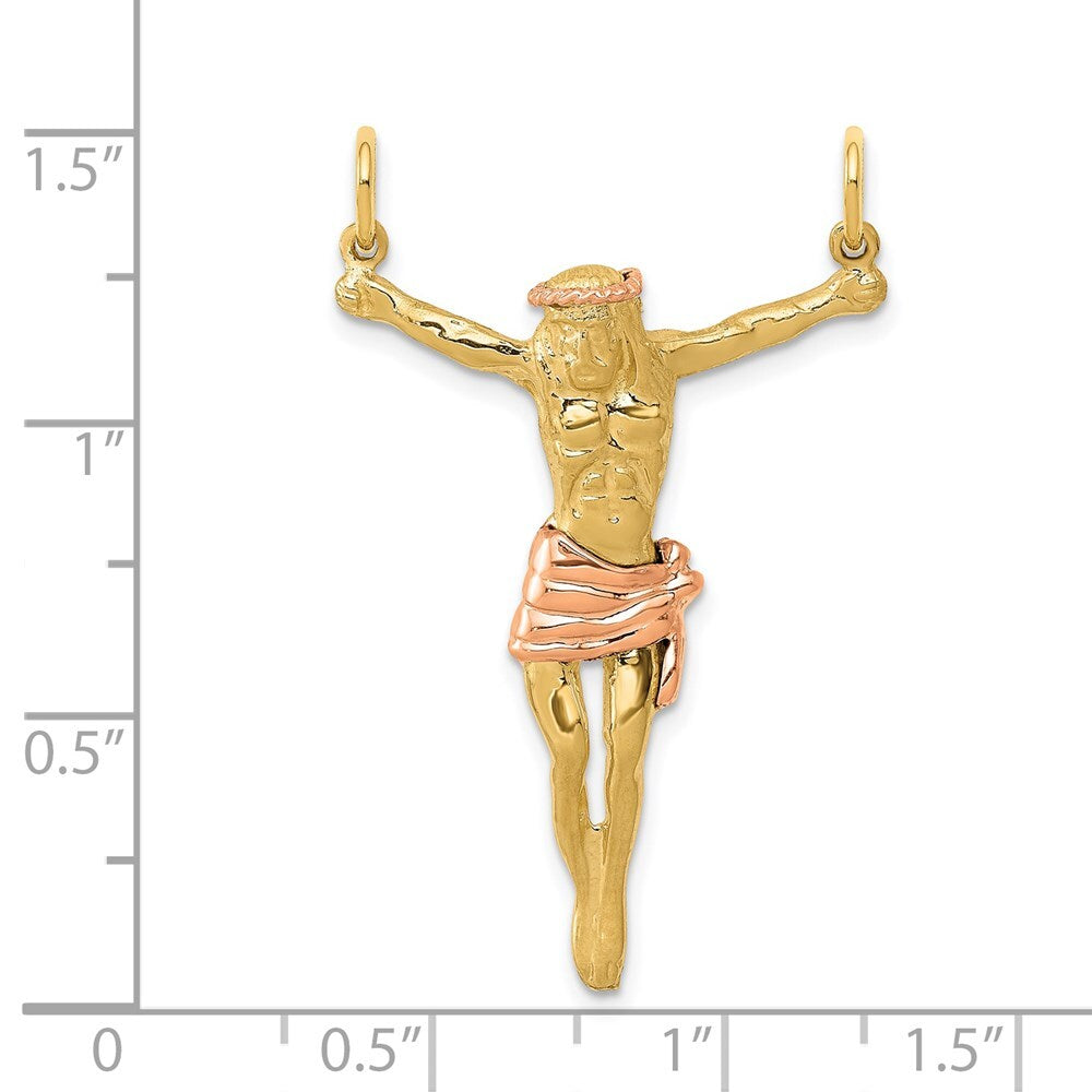 14k Two-tone Gold Rose Corpus Pendant for Women