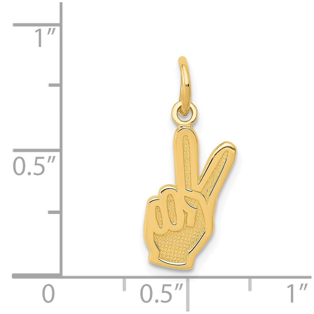 14k Yellow Gold Peace Sign Charm Pendant for Women