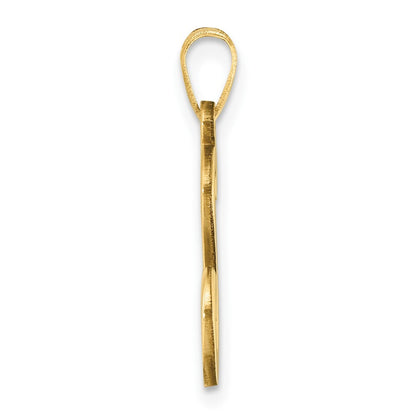 14k Yellow Gold Script Letter S Initial Pendant for Women