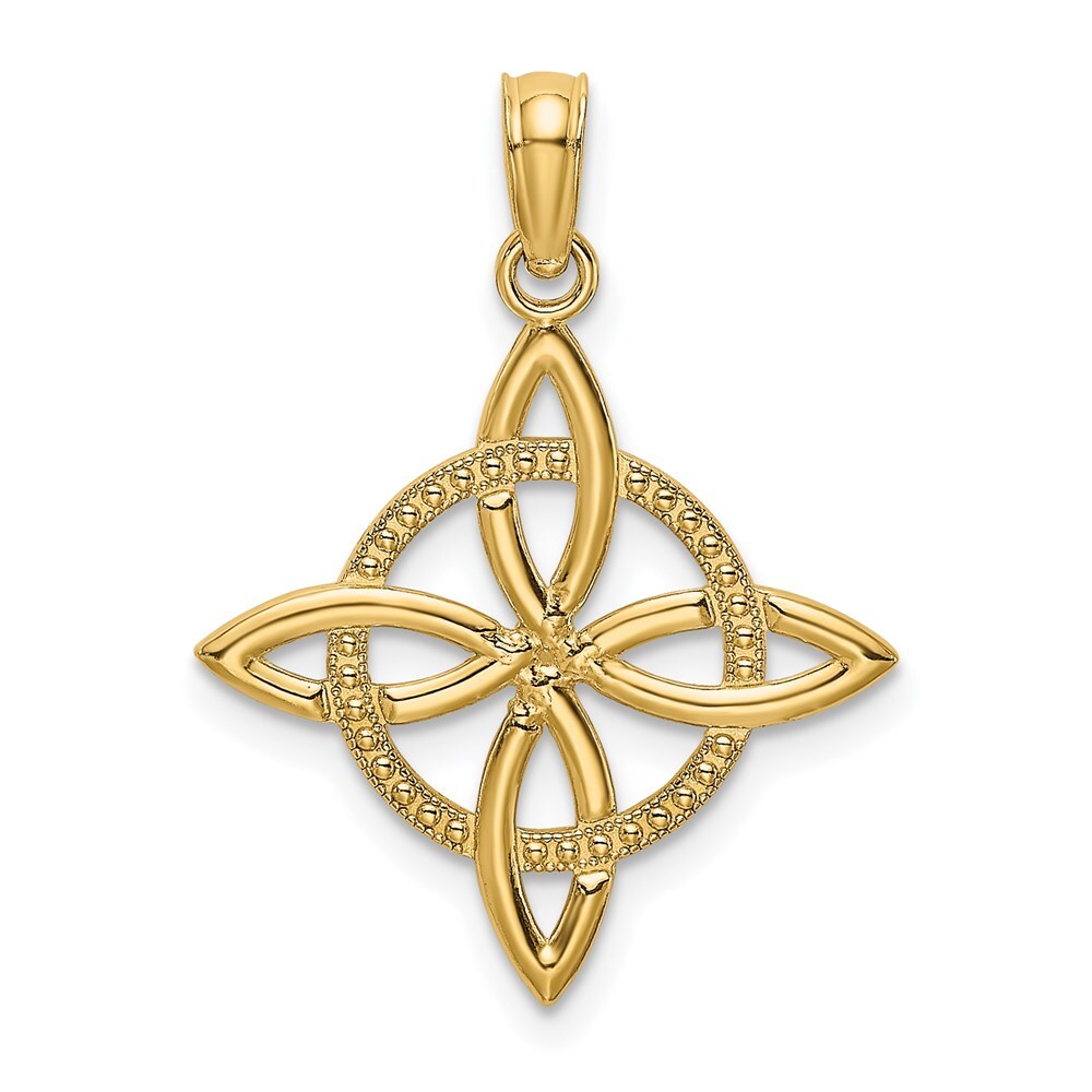 14k Yellow Gold Small Celtic Eternity Knot Charm Pendant for Women