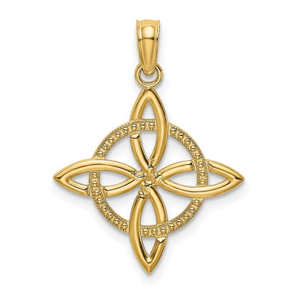 14k Yellow Gold Small Celtic Eternity Knot Charm Pendant for Women