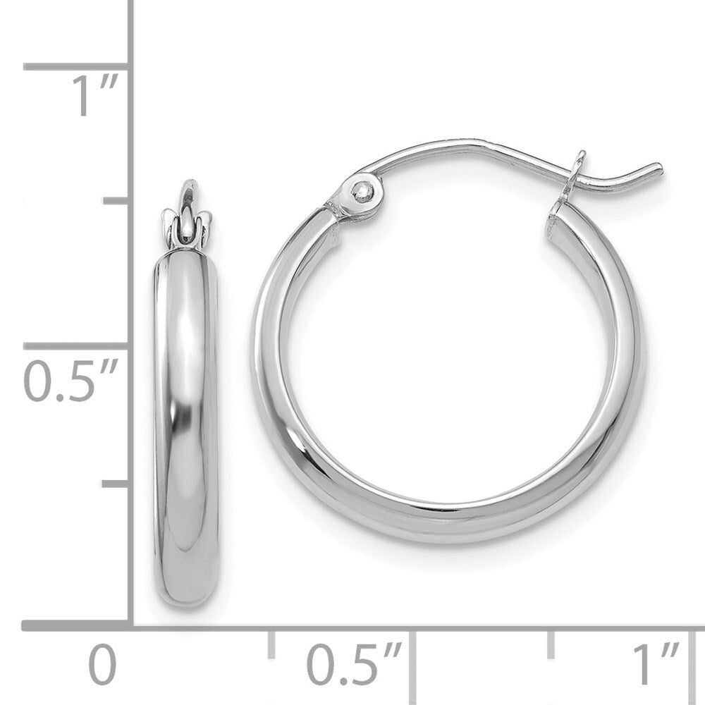 14k White Gold Hoop Earrings Gift for Women
