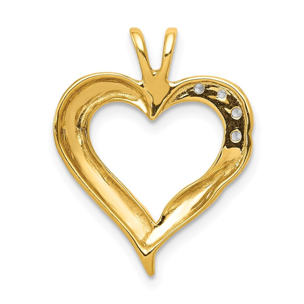 14k Yellow Gold Diamond Fancy Heart Pendant for Women