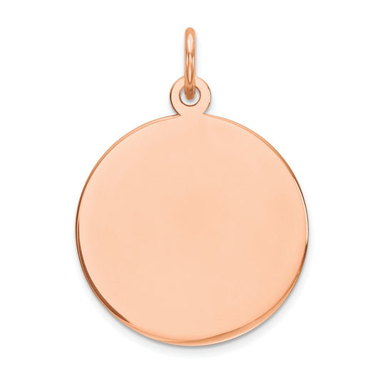 14k Rose Gold Round Disc Charm Pendant for Women