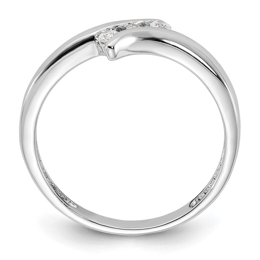 Sterling Silver Rhodium Plated Cubic Zirconia Ring Size 7