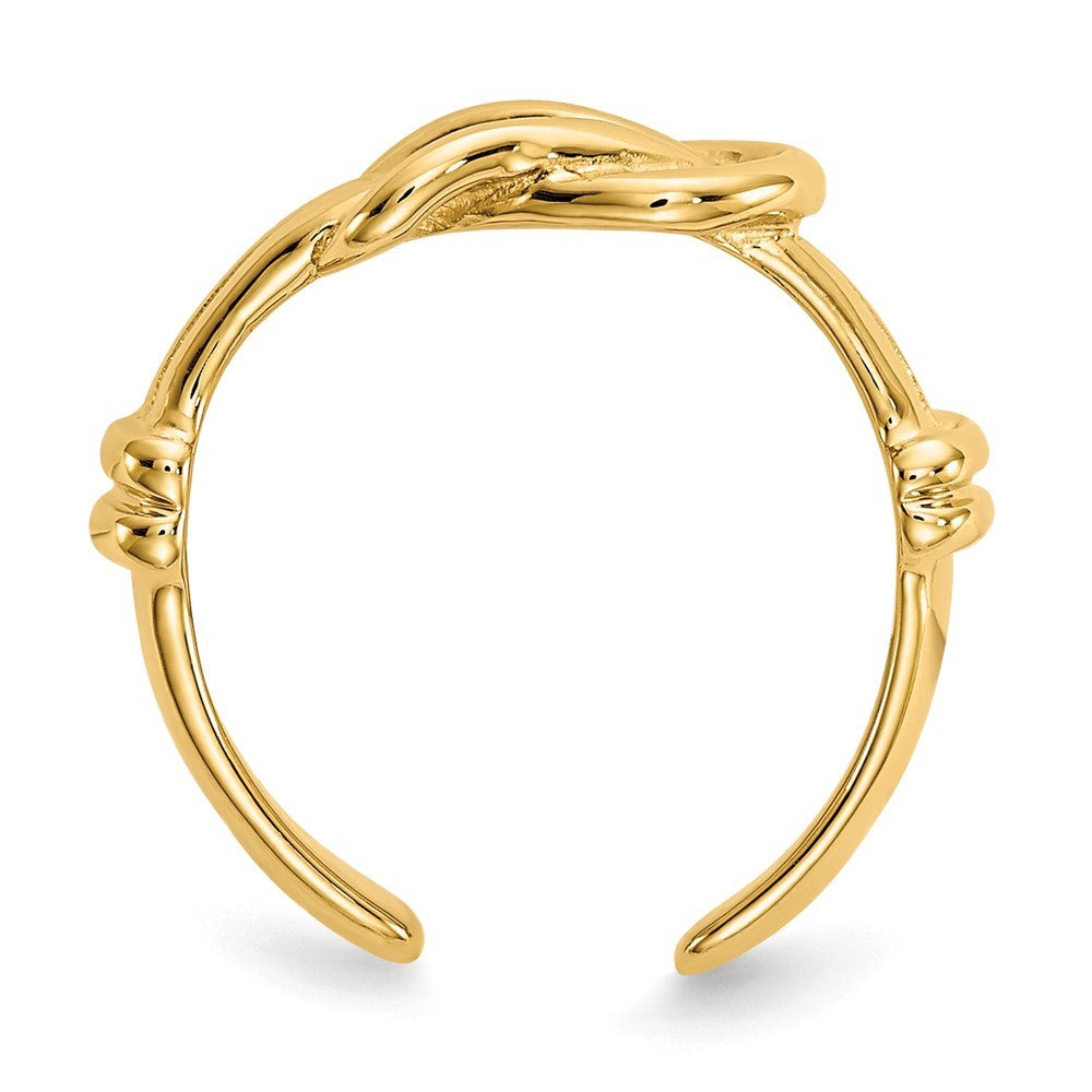 14k Yellow Gold Love Knot Toe Ring