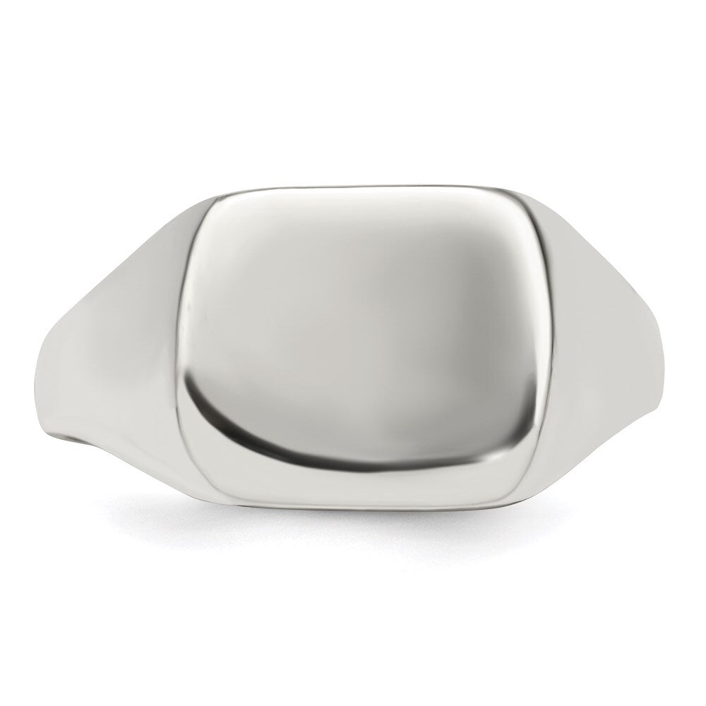 Sterling Silver 12x12mm Closed Back Signet Ring Size 11