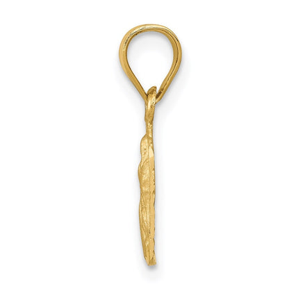 14k Yellow Gold Satin & Diamond-Cut Our Lady of Guadalupe Pendant