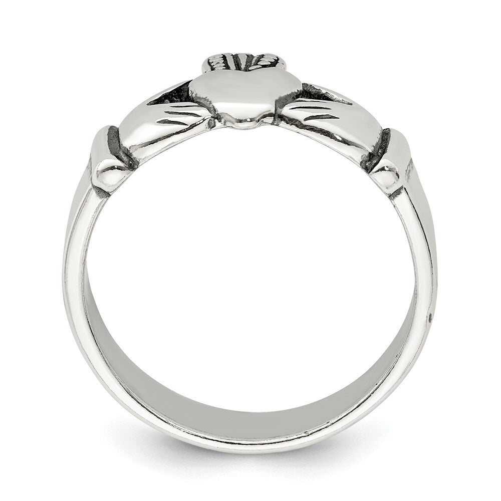 Sterling Silver Claddagh Design Ring Size 9