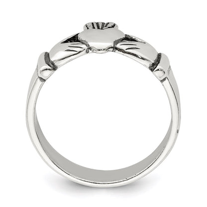 Sterling Silver Claddagh Design Ring Size 9