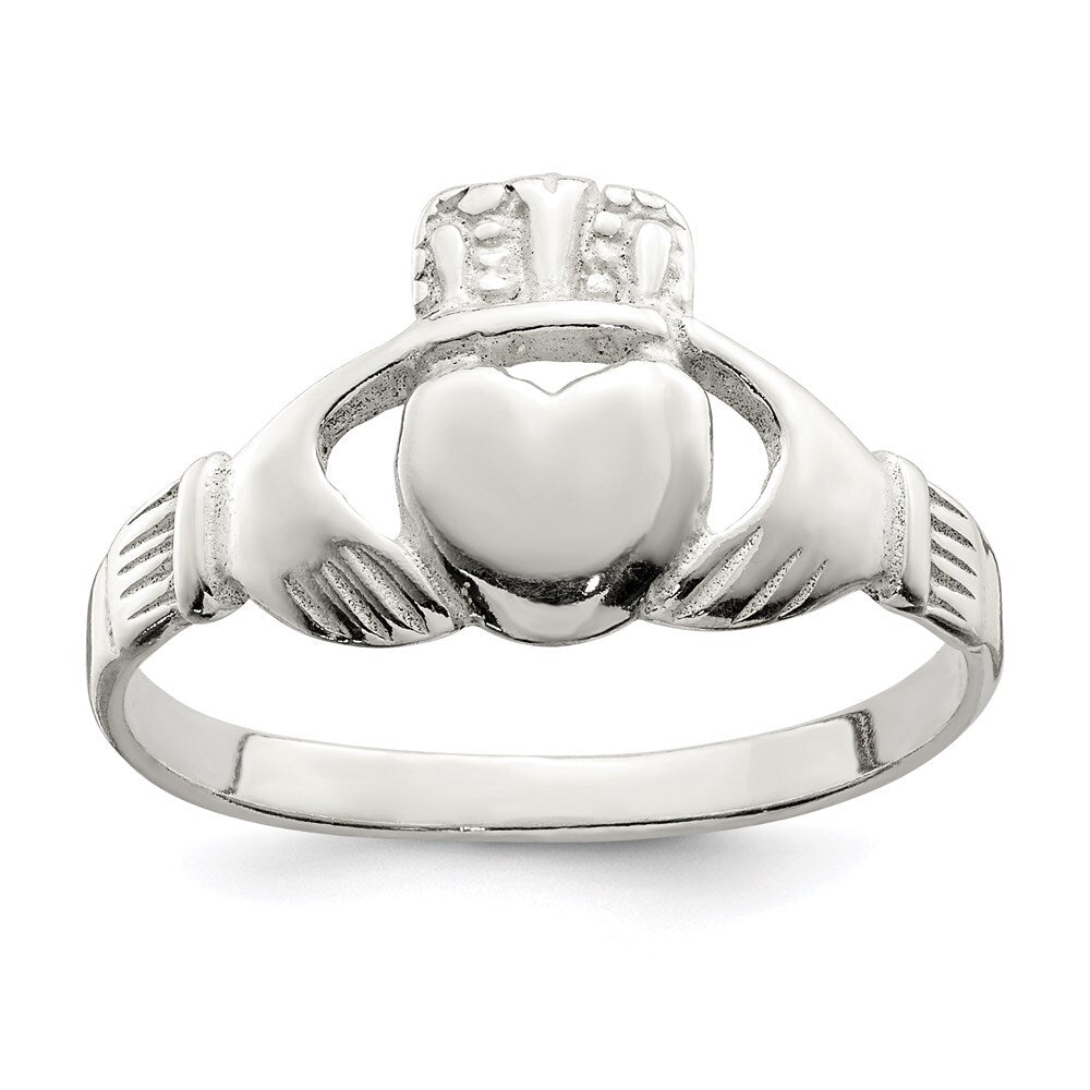 Sterling Silver Solid Claddagh Ring Size 6