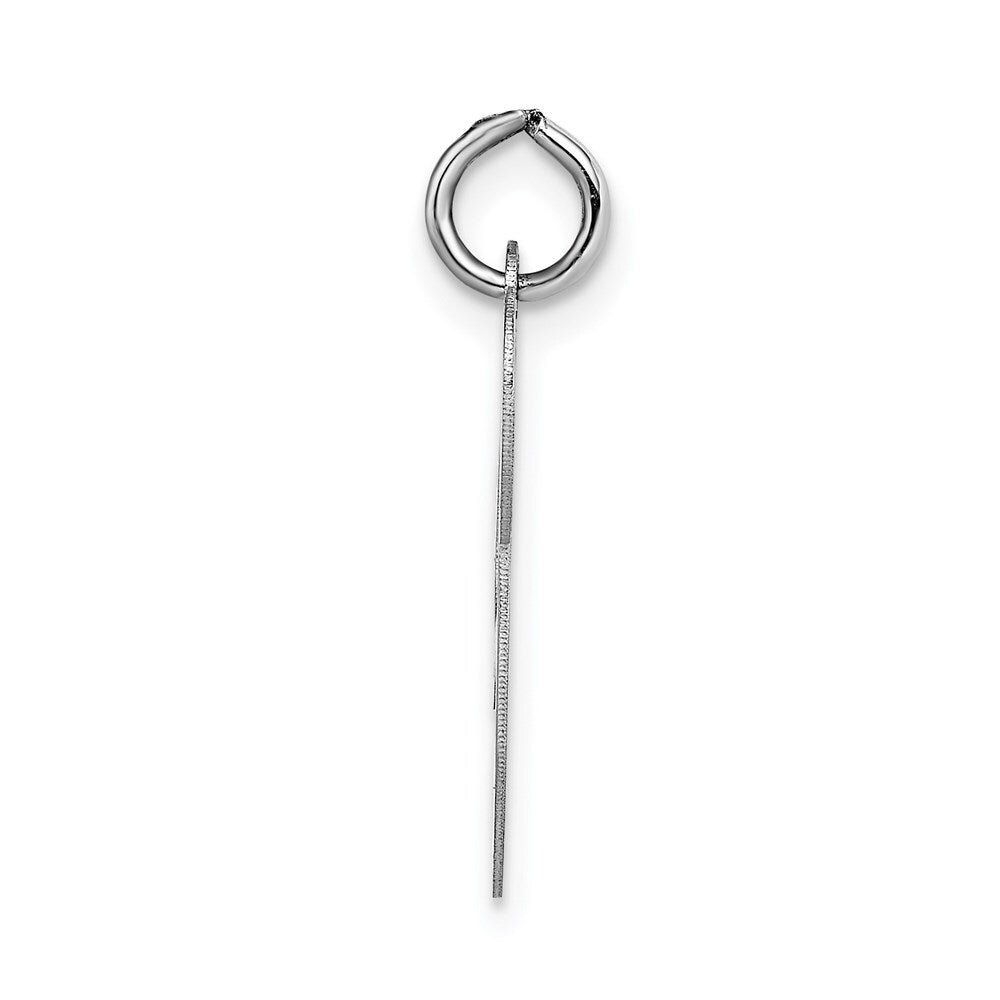 14k White Gold Medium Fancy Script Letter P Initial Charm Pendant for Women
