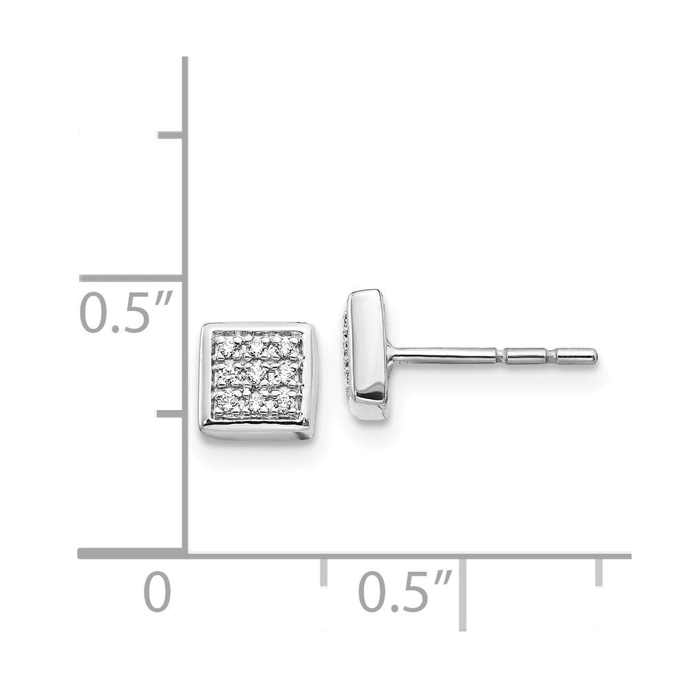 14k White Gold Diamond Stud Earrings