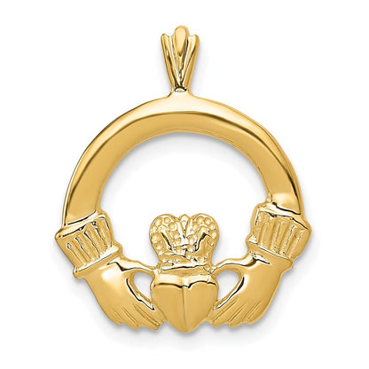 14k Yellow Gold Claddagh Pendant for Women
