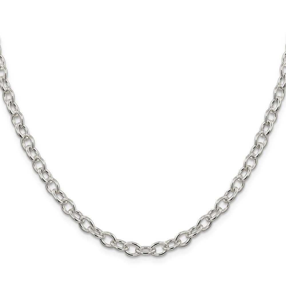 Sterling Silver 5.75mm Oval Cable Chain Necklace