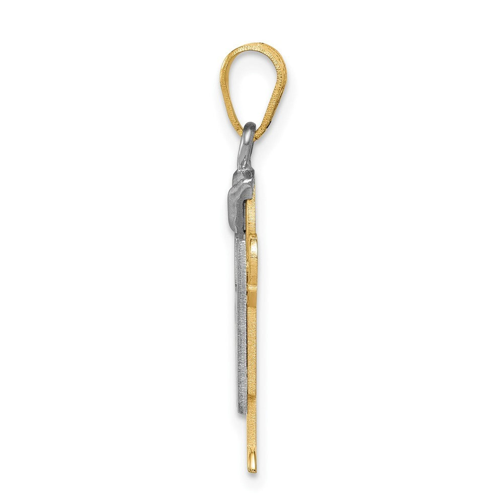 14k Two-Tone Gold Small Boy with Hat on Left Engravable Charm