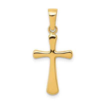 14k Yellow Gold Polished Cross Pendant for Women