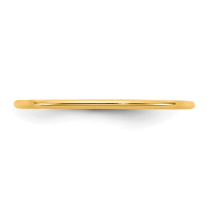 14K Yellow Gold 1mm Standard Comfort Fit Band Ring Size 7