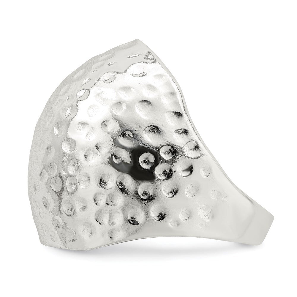 Sterling Silver Textured Dome Ring Size 6