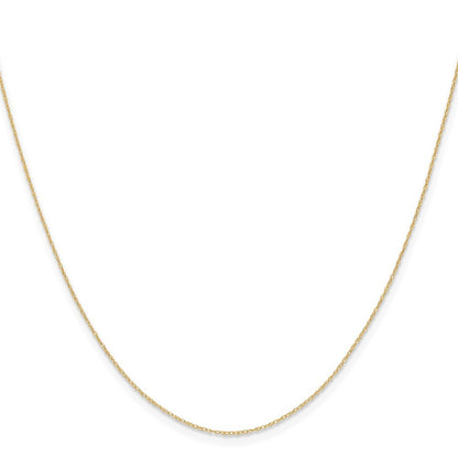 14k Yellow Gold .4 mm Carded Cable Rope Chain Necklace