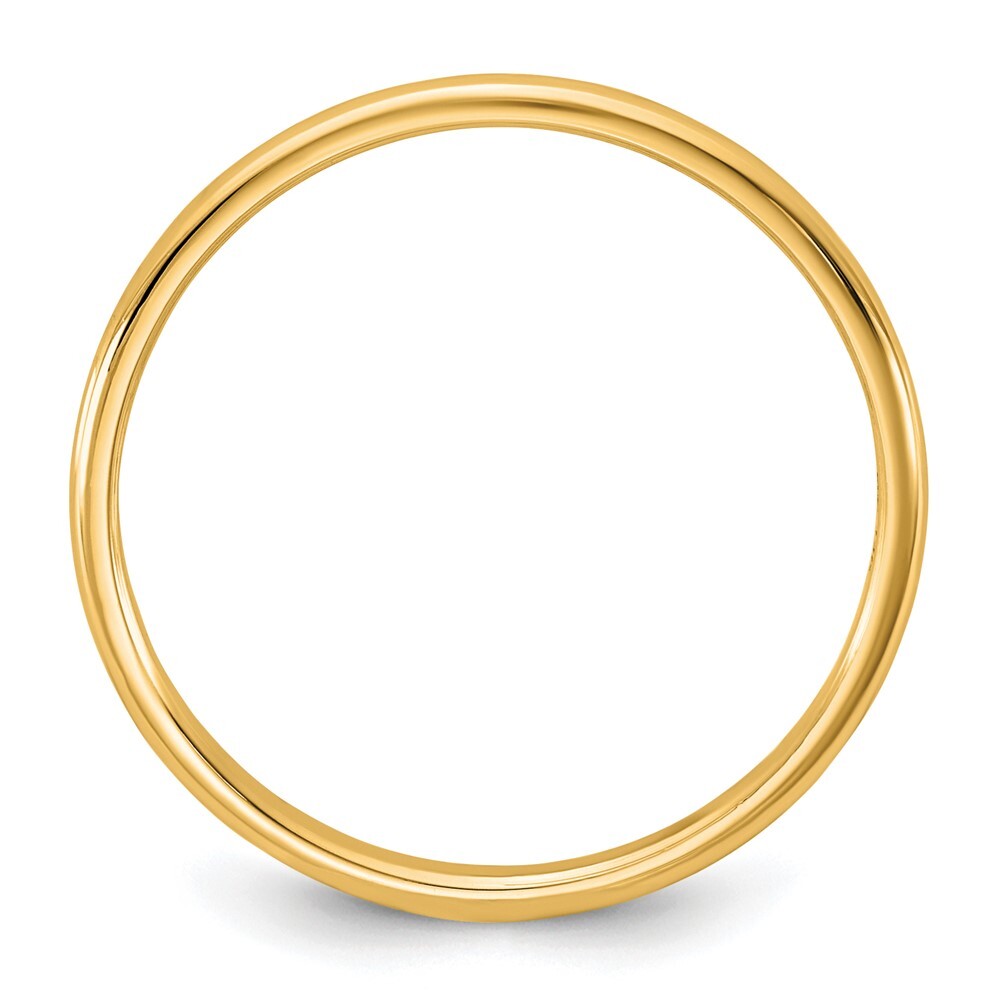 14K Yellow Gold 1.5mm LTW Half Round Band Size 8