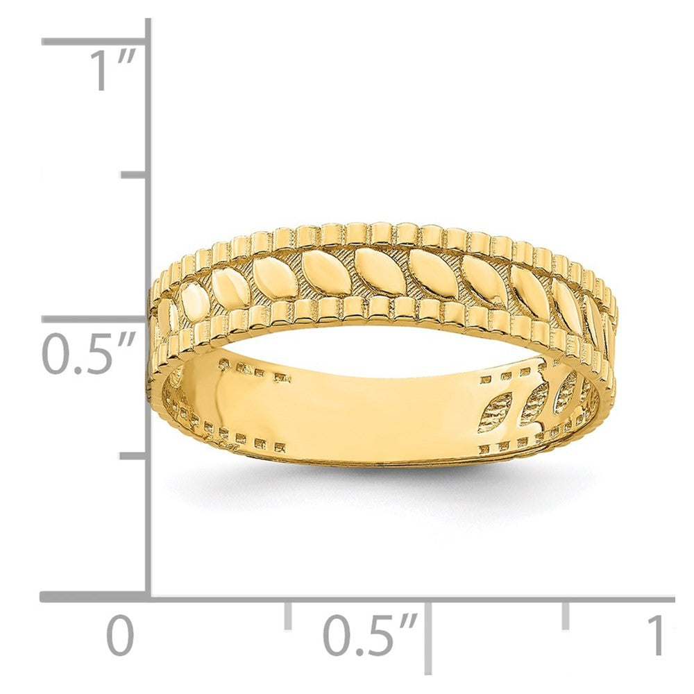 14k Yellow Gold Leaf Engraved Thumb Ring (size 9)