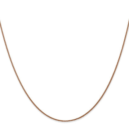 14K Rose Gold 22 inch 1.05mm Diamond-cut Spiga Chain Necklace