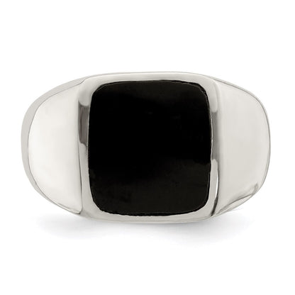 Sterling Silver Synthetic Onyx Ring Size 6