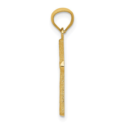 14k Yellow Gold Diamond-cut Cross Pendant