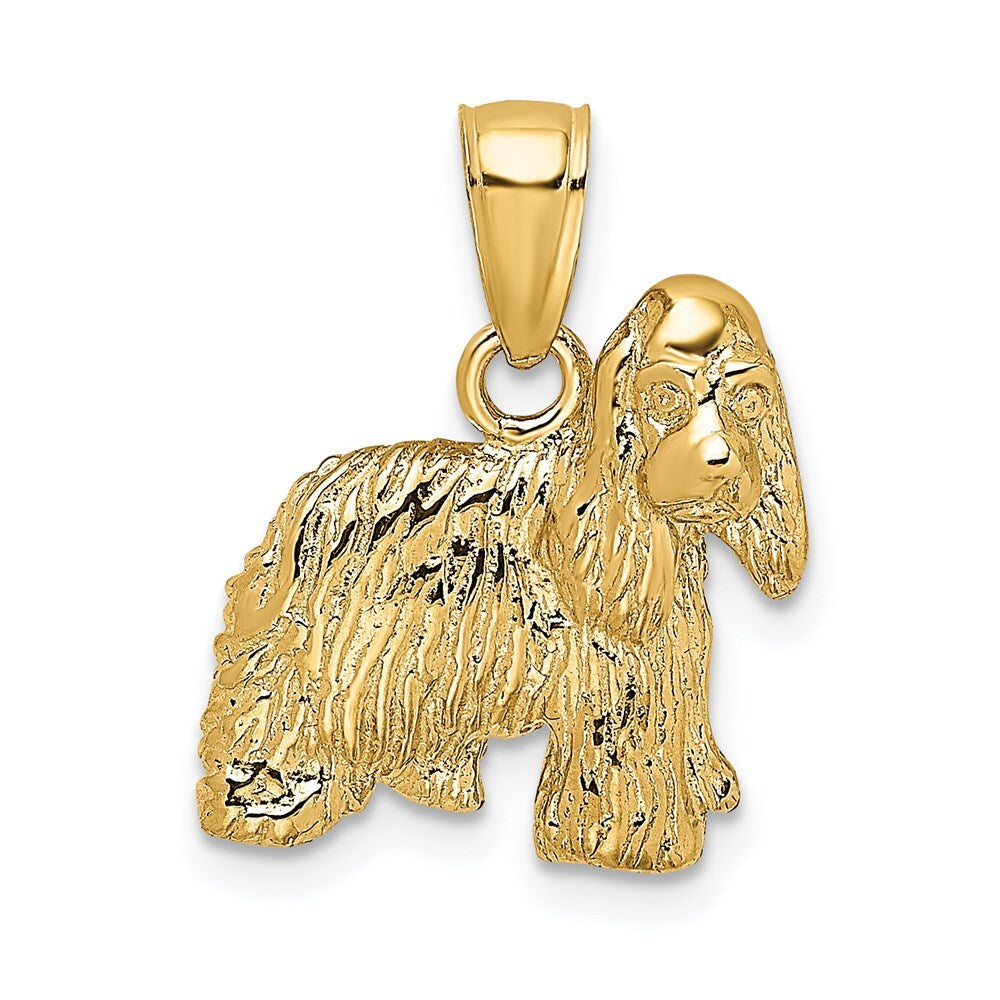 14k Yellow Gold Cocker Spaniel Dog Charm Pendant for Women
