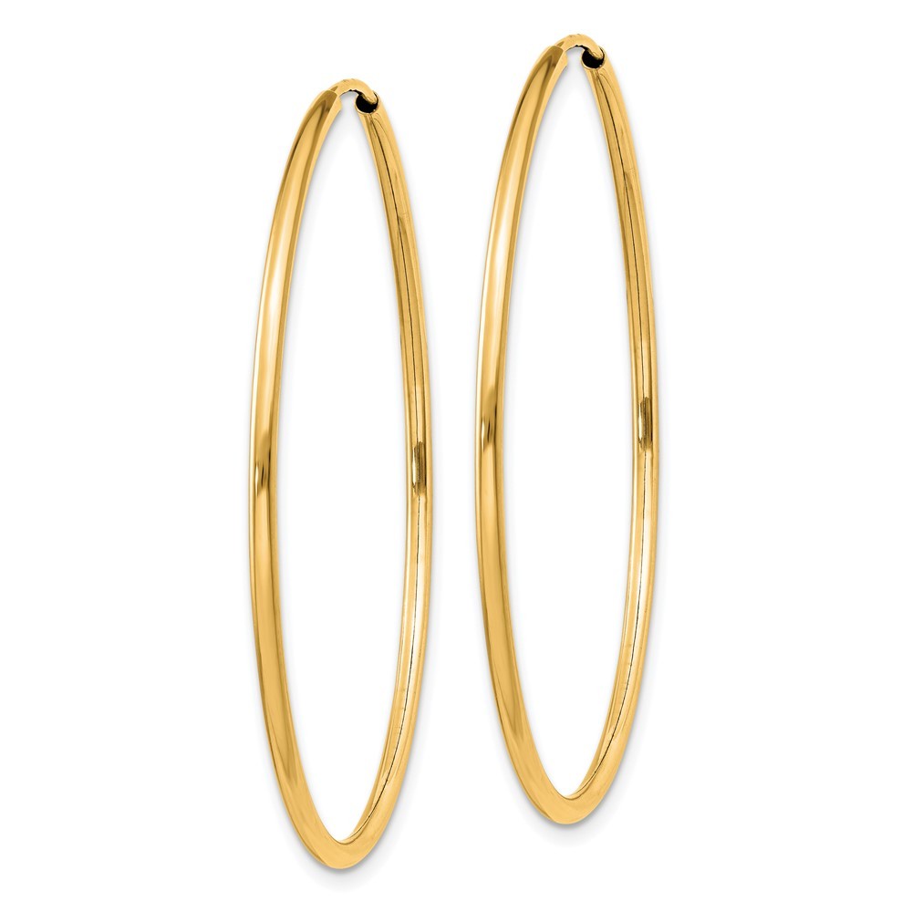 14k Yellow Gold 1.5mm Polished Round Endless Hoop Earrings