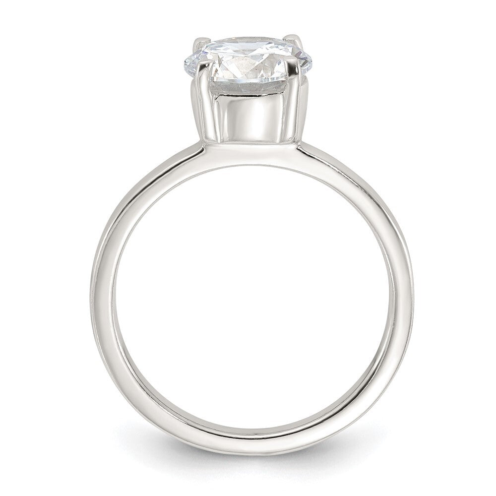 Sterling Silver Polished Cubic Zirconia Ring Size 6