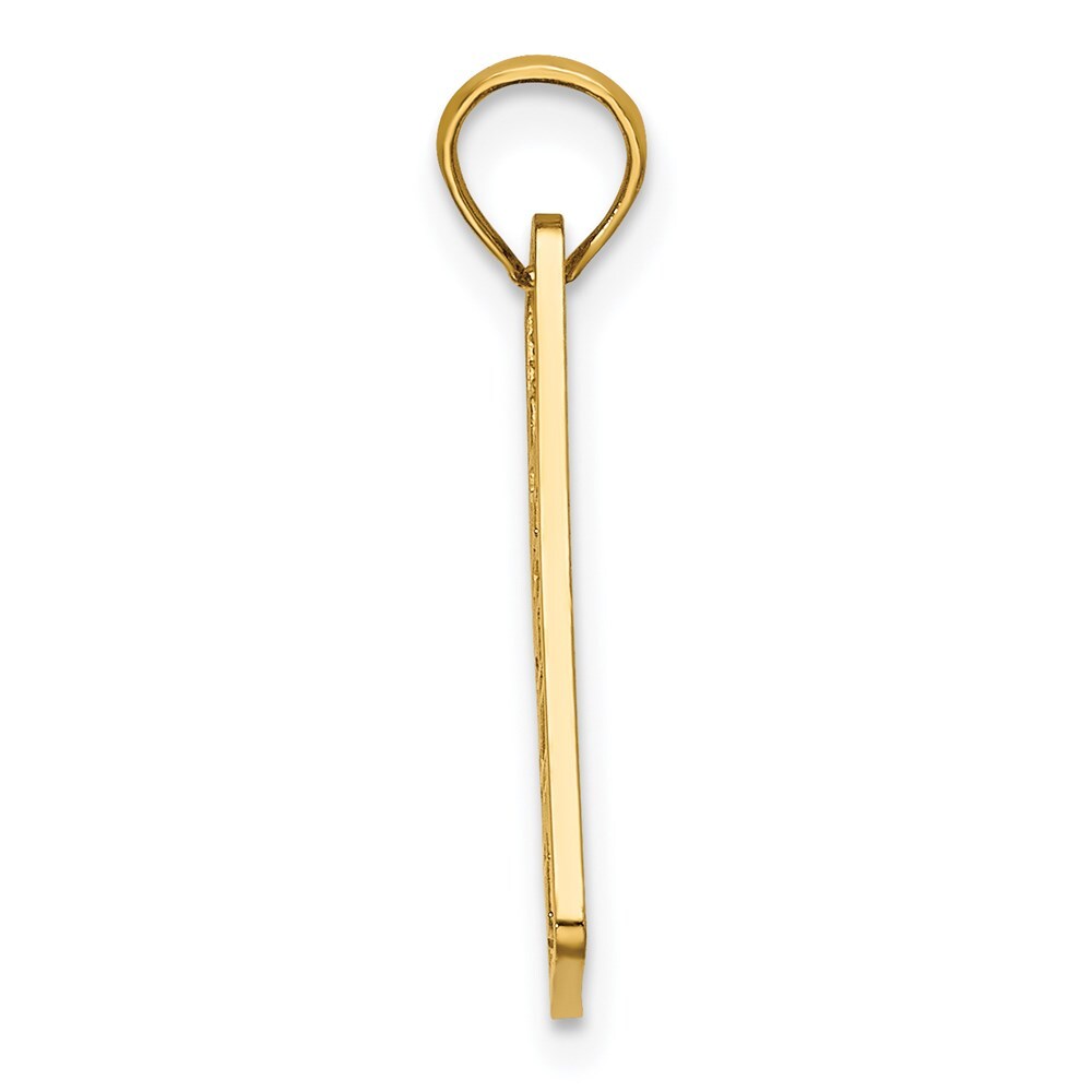 14k Yellow Gold Textured STONE HARBOR License Plate Pendant for Women