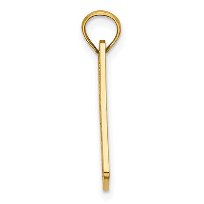 14k Yellow Gold Textured STONE HARBOR License Plate Pendant for Women