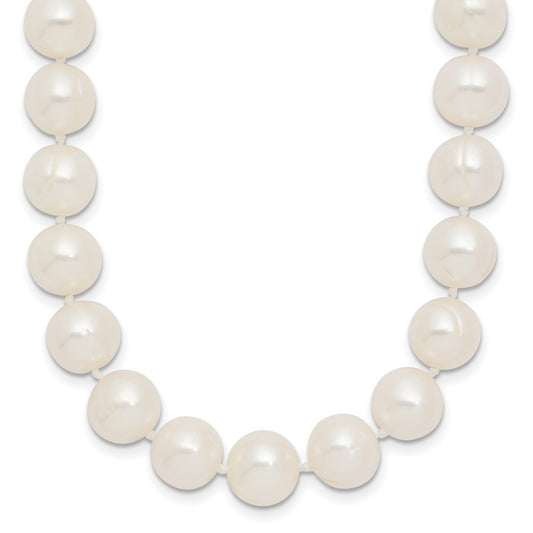 14k Yellow Gold  9-10mm Near-Round White Freshwater Cultured Pearl 18" Necklace