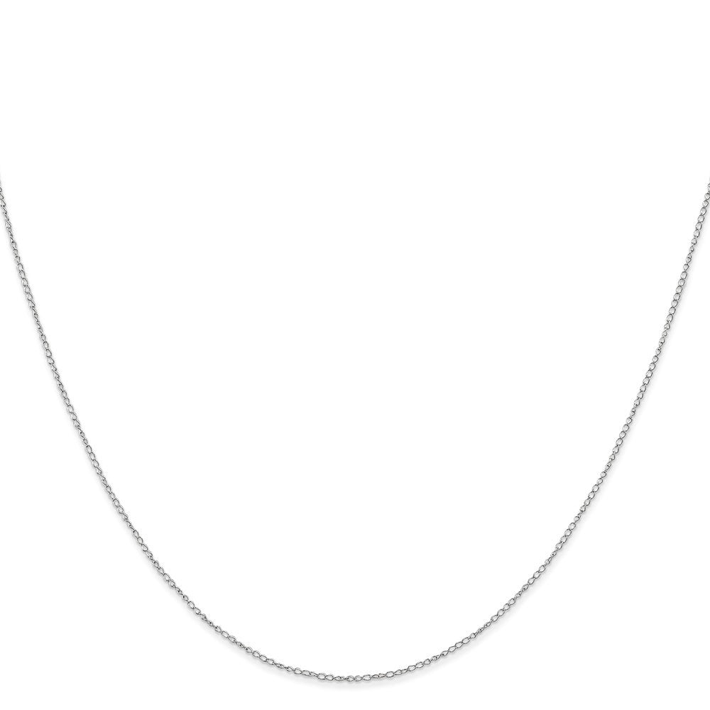 14K White Gold 24 inch Carded .42mm Curb with Spring Ring Clasp Chain Necklace