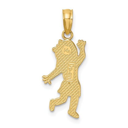 14k Yellow Gold Girl Charm Pendant for Women