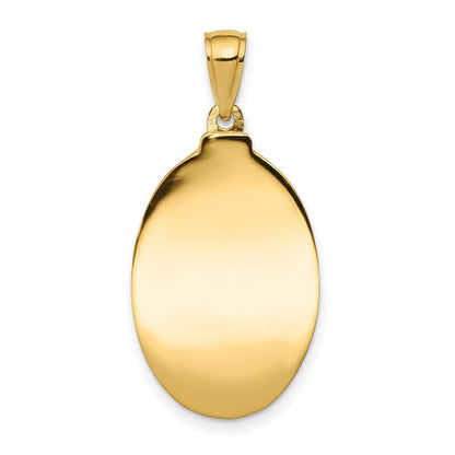 14k Yellow Gold Saint Anthony Oval Medal Hollow Pendant