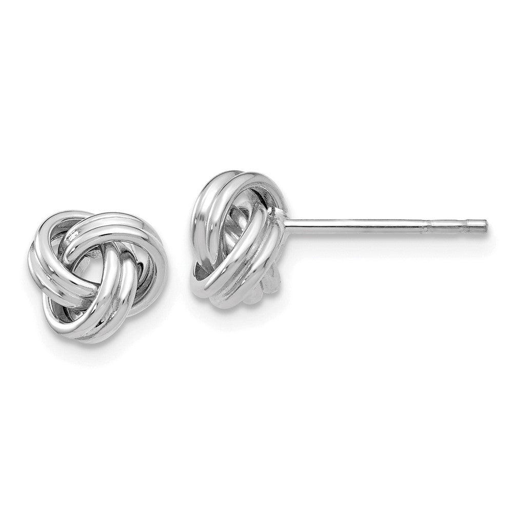14k White Gold Polished Love Knot Earrings
