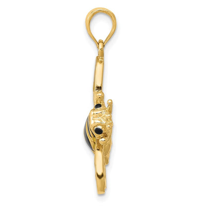 14k Yellow Gold Enameled 3-D Bumblebee Pendant