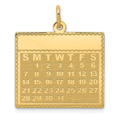 14k Yellow Gold Monday the First Day Calendar Pendant