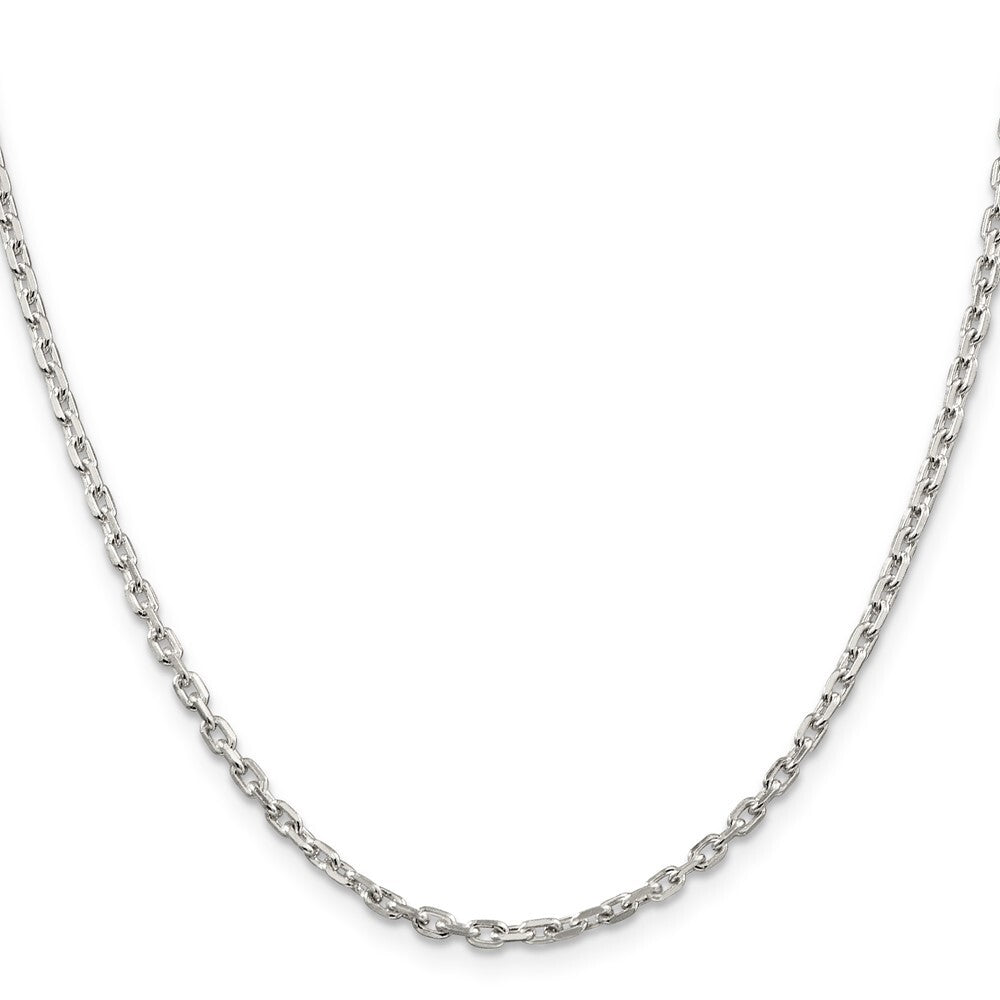 Sterling Silver 2.75mm Beveled Oval Cable Chain Holiday Gift for Women
