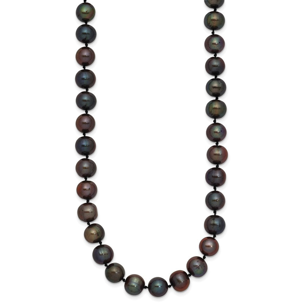 14k Yellow Gold 8-9mm Black Freshwater Cultured Pearl 18 inch Necklace