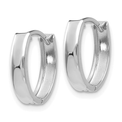 14k White Gold Polished Hinged Hoop Earrings Gift for Women