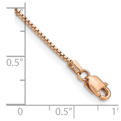 14K Rose Gold 7 inch .95mm Box Link Bracelet