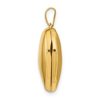 14k Yellow Gold 18mm Domed Plain Heart Locket Pendant for Women
