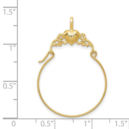 14k Yellow Gold Polished Heart Charm Holder