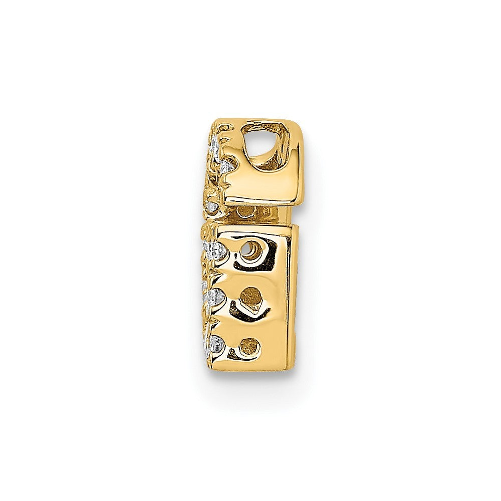 14k Yellow Gold  Diamond Letter G Initial Charm